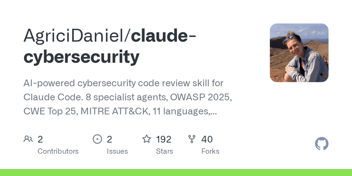 AgriciDaniel/claude-cybersecurity