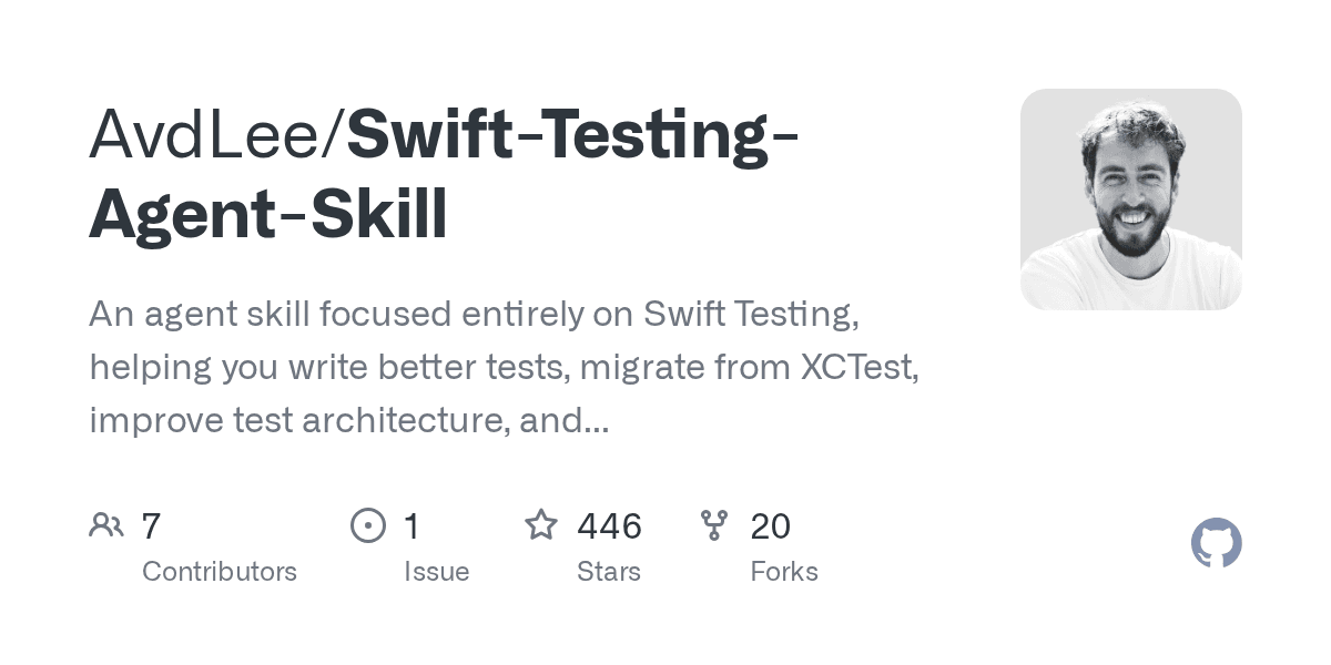 avdlee/swift-testing-agent-skill