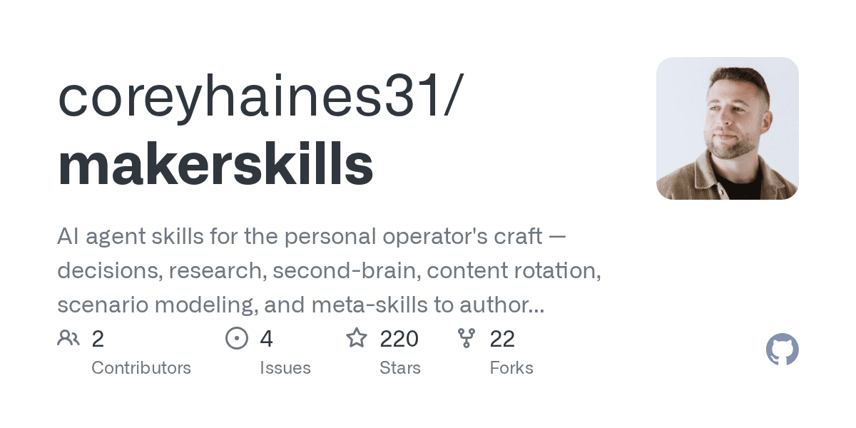 coreyhaines31/makerskills