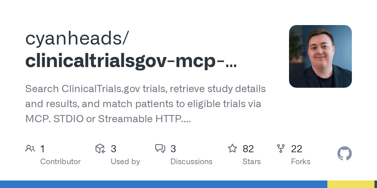 cyanheads/clinicaltrialsgov-mcp-server