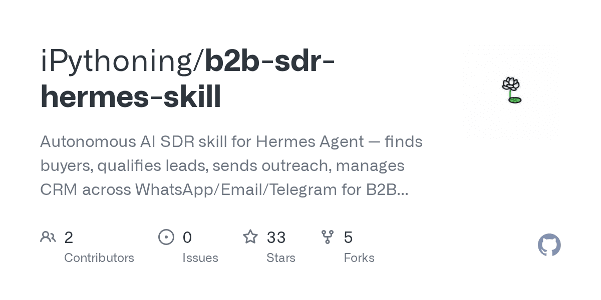 ipythoning/b2b-sdr-hermes-skill
