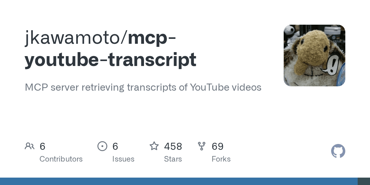 jkawamoto/mcp-youtube-transcript