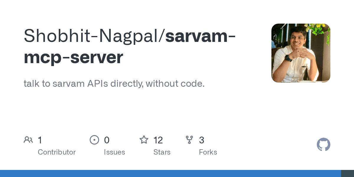 shobhit-nagpal/sarvam-mcp-server