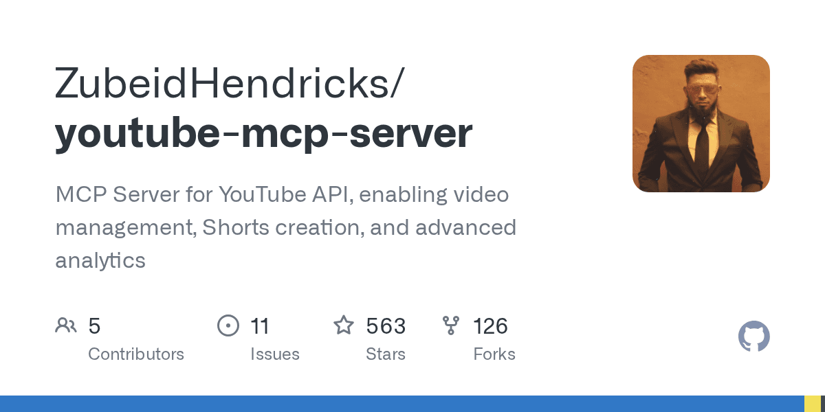 zubeidhendricks/youtube-mcp-server